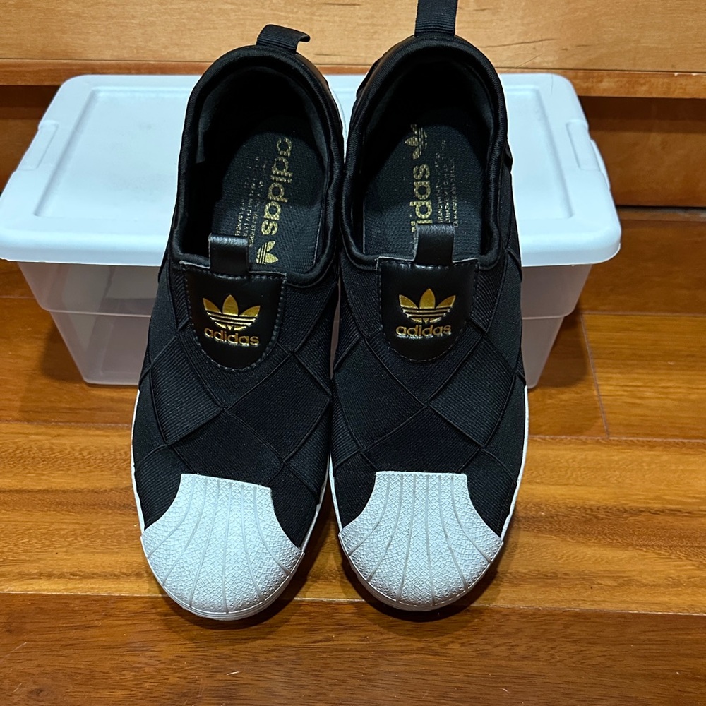 Adidas Kids Black and White Sneakers